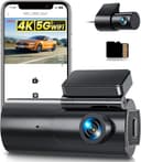 GKU Dashcam Cámara Coche 4K+1080P, 5GHz WiFi Dash CAM Coche con Tarjeta SD de 64GB,Camara Coche Grabadora,170° Gran Angular,Visión Nocturn,WDR,Sensor G,Monitor de Aparcamiento,Grabación de Bucle - 1
