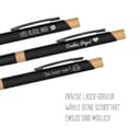 Freudestifterei Personalisierter Metall Bambus Kugelschreiber mit Gravur in Geschenk-Box | Kuli Stift | Kollegen Geburtstag Weihnachten Männer Frauen | blauschreibend - 3