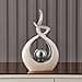 Estatua de Cerámica, Escultura Modernos, Escultura de Arte Abstracta, Objetos Decoraciones, Decoración Moderna de Salas de Estar Restaurantes Escritorio / Estante (Blanco Plata, Pequeño) - 2