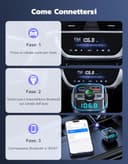 Glangeh Trasmettitore FM Bluetooth 5.3 per Auto [Ricarica Rapida PD 36W+QC3.0 18W], 2026 Upgrated Adattatore Bluetooth Auto Audio Radio con Doppi Microfoni, Car Kit Chiamata Vivavoce, Supporta Siri - 7