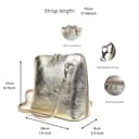 Vera Pelle Metallic Genuine Italian Leather Handbag with Detachable Straps - Handmade Leather Crossbody Bag - Elegant Women's Handbag (Olive) - 6