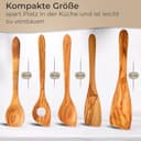 TOPANBIETER 999 Hochwertiges 5-teiliges Küchenlöffelset, Made in EU, 3 Löffel und 2 Spatel, nachhaltiges Olivenholz, langlebig und antibakteriell, Küchenhelfer-Set - 2