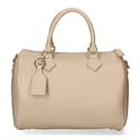 Chicca Borse Borsa donna bauletto a mano 30x23x18cm vera pelle dollaro artigianale - Beige - 4