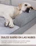 KSIIA Cama ortopédica extragrande para perros XL impermeable con refuerzo en forma de U, funda extraíble lavable y parte inferior antideslizante, gris, 104 x 68 x 17 cm - 2