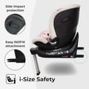 My Babiie MBCS400 360° Spin R129 Baby Car Seat – Support Leg, ISOFIX, Birth to 12yrs (40-150cm), i-Size, ERF, Group 0+/1/2/3, Rotating 360 Swivel - Pink Leopard - 7