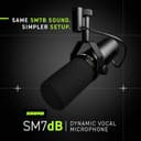 Shure SM7dB Micrófono dinámico para retransmisiones, podcasts y grabación, Amplio Rango de Frecuencias, Sonido cálido y Suave, construcción sólida, Paravientos Desmontable - Negro - 3