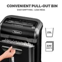 Fellowes 16 Sheet Paper Shredder for Office Use - 100% Jam Proof Cross Cut Shredder - 79Ci Shreds for 20 Minutes - Powershred Office Shredder with Large 23 Litre Pull-Out Bin - DIN Level P4 - Black - 7