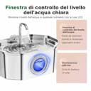 Fontanella per gatti,Apauk 3.2L fontanella per gatti acciaio Inox, fontana per Cani piccoli,Ultra silenziosa,con finestra LED, Sistema di filtraggio multistrato (S con 2 filtri & 2 spugne) - 5