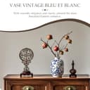 Jarrones Chinos Porcelana Blanco y Azul, Jarrones Decorativos Pequeños de Cerámica, Jarrón Flores Vintage Hecho a Mano con Grieta Esmalte para Decoración del Hogar, Oficina 12.5 x 18.5 cm (S) - 5