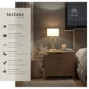 tectake® lampada da scrivania moderna, 60W, luce antiabbagliamento, paralume in tessuto, lampada da comodino struttura in ferro rivestito, base stabile, bajour comodino, design elegante - Color Ottone - 2