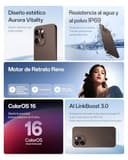 OPPO Reno15 Pro 5G Smartphone Android, 12+512GB, Pantalla AMOLED 6.32" 120Hz, Cámara Ultra Clara 200MP, Video 4K HDR, Batería 6200mAh, MediaTek Dimensity 8450, con Cargador 80W SUPERVOOC, Dusk Black - 2