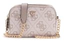 GUESS Noelle II Crossbody Camera Bag Dark Taupe Logo Light Grey - 1