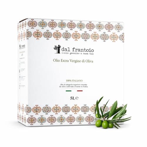 Dal Frantoio – 5L Olio Extravergine di Oliva Italiano - Spremitura a Freddo entro 5 Ore - Olio Evo Campagna 2024/25 - Gusto Medio-Fruttato Delicato - 1 Formato Bag in Box con Rubinetto
