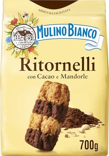 Mulino Bianco Biscotti Frollini Ritornelli con Cacao e Mandorle, Senza Olio di Palma, Colazione Ricca di Gusto, 700 g