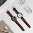 OFFCUP Reloj para Hombre, 55mm Cronografo Relojes, Reloj Analógico de Cuarzo con Luminosa et Fecha Automática, Reloj de Cuero, Negocios Casual Negocios Relojes de Pulsera Regalo para Hombre (Negro) - 5