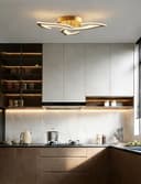 Lanmorn Plafoniera LED Soffitto Intelligente WiFi, 38W Smart Lampadario Design Moderno a Fiore, Dimmerabile 3000K-6500K 2000LM, Compatibile con Alexa e Google Home, App Smart Life, Oro - 8