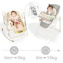 Twinly - Trona bebé Evolutiva Hamaca columpio multifunción Movity PRO con arco de Juguetes - Plegable y ajustable con Reductor Arnés 5 puntos y Bandeja extraíble - 0m+ a 15kg (Menta, Movity Pro) - 3