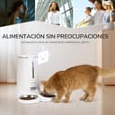 FUKUMARU Comedero Gato Automatico WiFi, 4L Dispensador Comida para Perro/Gato con Dos Cuencos, Programa Personalizado de Alimentación Automática, Funcionamiento por Pilas y cableado eléctrico, Blanco - 5