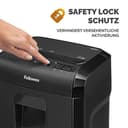 Sicherheitsstufe P5 Aktenvernichter: Fellowes Microcut (2000+ Partikel/A4), 10 Blatt, Powershred 10M, Büro/Homeoffice, 19L Papierkorb, Sicherheitssperre, schwarz - 5