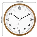 Foxtop Orologio da Parete in Legno Massello 30 cm Senza Ticchettio - Orologio Silenzioso Moderno con Cornice in Legno per Camera da Letto, Cucina, Soggiorno, Ufficio e Scuola - 8