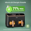 Cosori Grande Freidora de Aire-True Metal-8,5 Litro Doble Cesta Air Fryer-Alta Potencia y 55 % Eficiencia Energética-Temperadura Dual（35-230℃）-10 Modos-Panel Táctil Multifunción-Máx 10 Personas - 6