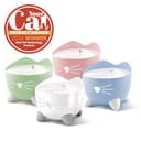 Catit PIXI Drinking Water Fountain for Cats, White, Automatic Pet Drinking Fountain with Triple Action Carbon Filter, Refill Level Window and LED Nightlight - 10
