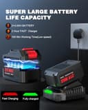 Soplador de Hojas sin Cable con Pantalla LCD, 3 Velocidades, 2×4.0Ah Baterías y Cargador Rápido, Soplador Eléctrico Ligero para Cuidado del Jardín, Entrada, Hojas, Polvo y Nieve - 5