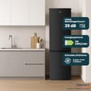 homeX Kühlschrank mit Gefrierfach No Frost, Kühl-Gefrier-Kombination freistehend, groß - 253 Liter, Super-Frost-Funktion, leise Kühlgefrierkombi, Energieklasse C, XXL Kühl Gefrierkombination, schwarz - 7