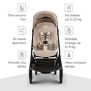 Bugaboo Butterfly 2 Lightweight Travel Stroller Cabin Size - Set with Bumper Bar - One-Hand Fold Portable Pushchair, Baby Buggy with Reclining Seat, Storage Basket, Carry Strap – Desert Taupe - 3