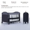 Veitoalioy Multifunktional Baby Beistellbett mit Neben, Convertible Faltbar Co-Sleeping Babybett, Ausgestattet Luxus Moskitonetz mit einem großen Lagerkorb und beweglichen Rädern (6602 Black) - 5