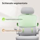 DEVAISE Sedia Ufficio Ergonomica con Supporto Lombare Regolabile, Funzione dondolante, Poggiatesta 3D Regolabile, Braccioli Ribaltabili a 90°, Schienale in Rete Traspirante – per Ufficio – Bianco - 7