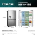 Hisense RS818N4TIE Frigorifero Side By Side, 632 L, Classe E, Inox - 2