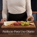 Deer & Oak Tabla de cortar XXL de bambú carbonizado 38 x 25 x 2 cm, tabla de madera preaceitada para cortar carne, pescado, verduras, frutas, queso y pan - 9