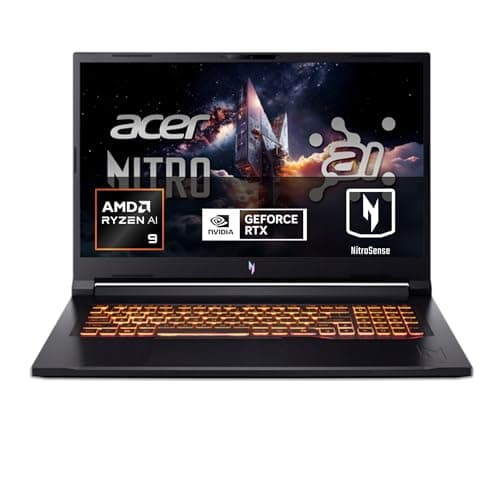 Acer Nitro V 17 AI Copilot+ PC ANV17-61, Ordenador Portátil Gaming 17.3", Full HD IPS (AMD Ryzen AI 9 365, 32 GB RAM, 1024 GB SSD, GeForce RTX 5070, Sin SO), Negro, Teclado QWERTY Español