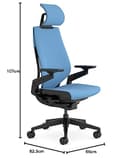 Steelcase Gesture - Silla de Oficina ergonómica con reposabrazos de 360°, Soporte Lumbar 3D Live Back y reposacabezas Ajustable con Cobalto - 3
