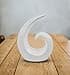 FeinKnick Elegante Escultura de cerámica - decoración Moderna en Blanco - Espiral Decorativa de 20 cm de Altura - también Adecuada para Regalo - 3