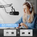 FDUCE SL40X Microfono dinamico XLR per registrazione vocale, podcasting, giochi, streaming, microfono cardioide interamente in metallo, tecnologia di isolamento vocale, nero - 3