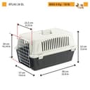 Ferplast Transportín Gato, Transportín Perro Pequeño y Gatos de hasta 8 Kg, Puerta de Hierro Plastificado, Ranuras de Ventilación, 37 x 58 x h 32 cm, Transportín Mascotas Rígido Atlas 20 EL, Negro - 2
