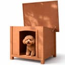 BAKAJI Cuccia per Animali Domestici in Legno di Cipresso, Casetta per Cani e Gatti con Tetto Apribile, Casa da Esterno ed Interno Resistente Alle Intemperie con Tettoia Asfaltata, 66 x 53 x 54 cm - 9