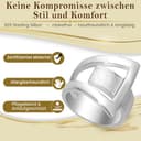 CASSINI | Damen Ring 925er Sterling Silber – Gebürstet & Poliert | Breiter Massivring für Frauen | Design Silberring Modern & Elegant | Ring Silber 925 Damen | Schmuck | Modell 3RAX52 - 3