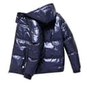 Mobanna puffer jacket women - Puffer Jacke Herren Damen Glänzend Winterjacke Daunenjacken Für Winter Men's Down Jacket Mit Kapuze Reißverschluss Metall Glänzende Windjacke Parka - 1