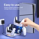 HEATFUN PS Portal Charging Dock Station - 3-in-1 Charger for Playstation 5 Portal & Dual PS5 Controllers, RGB Light Accessories Stand - White Display Base with Type-C Cable for Gaming Setup - 7
