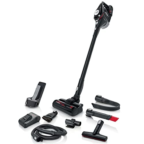 Bosch Unlimited Gen2 Series 8 BSS825CARP Cordless Vacuum Cleaner, Bagless, up to 45 Minutes Running Time, Replaceable Battery, Quick Charger, Flexible Extension Hose, XXL Upholstery Nozzle, Crevice