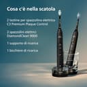 Philips Sonicare DiamondClean 9000 spazzolino elettrico sonico con app, sensore di pressione, 4 modalità di pulizia, bicchiere di ricarica, colore nero, confezione doppia, modello HX9914/54 - 8