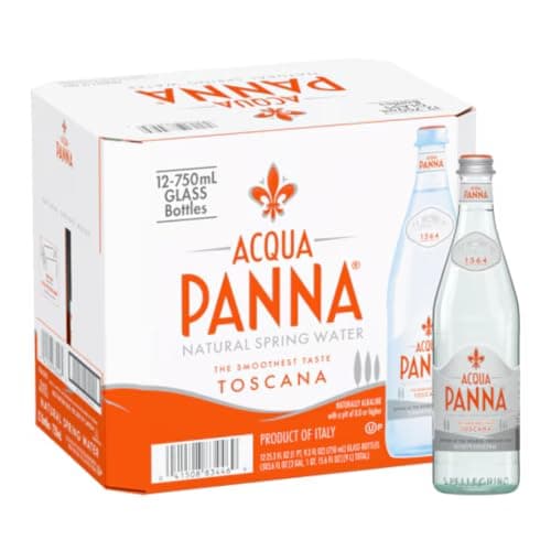 Acqua Panna Natürliches Quellwasser, 750 ml Glas, 12 Flaschen