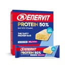 Enervit, Protein Bar 50% White Choco, Barrette Proteiche, 20g di Proteine, Low Sugar, con Vitamina D e B6, Gusto Cioccolato Bianco, Per il Recupero Dopo lo Sport, Senza Glutine, 12 Barrette da 40g - 1