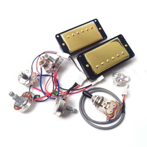 ProBucker Alnico - Juego de 2 pastillas Humbucker para pastillas Gibson Les Paul, pastillas de cuello y puente con terminales de conexión rápida de 2 conductores, arnés de cableado 2V2T, actualización