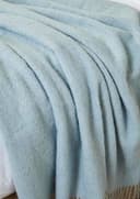 Tweedmill Extra Large Geo Geometric Sofa Blanket/Throw/Bedspread 100% Pure New Wool Made in the UK - 150 x 240 cms (including fringes) - (Duck Egg Blue & Grey) - 3