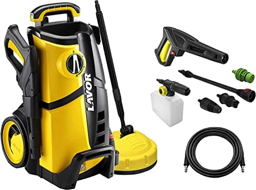 LAVOR LVR4 150 WPS Pressure Washer with WPS Cleaning Programs and Adjustable Foam System, 8 m High Pressure Hose, Maximum Pressure 150 Bar, Maximum Flow Rate 480 l/h, 2100 Watt, Yellow