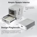 Marchul Cassetta Igienica per Gatti Chiusa in Acciaio Inossidabile con Coperchio e Design a Cassetto, XL, con Paratie Anti-Perdite, Paletta e Tappetino, Antiodore - 6